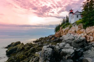 bass harbor head light lighthouse in bar harbor maine