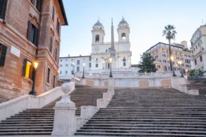 Empty close up of the Spanish Steps in Rome, Rome in a Day